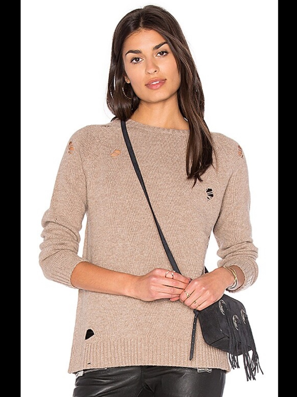 Anine Bing Distressed Brown Sweater Size Small - Picture 1 of 10
